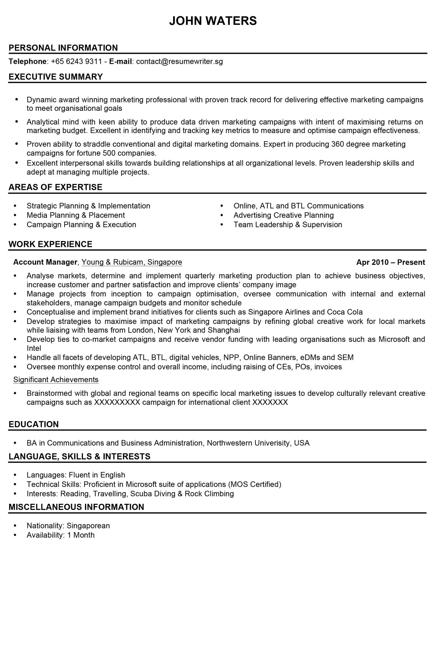 Advertising_Sample_Resume | Resume Writer Malaysia